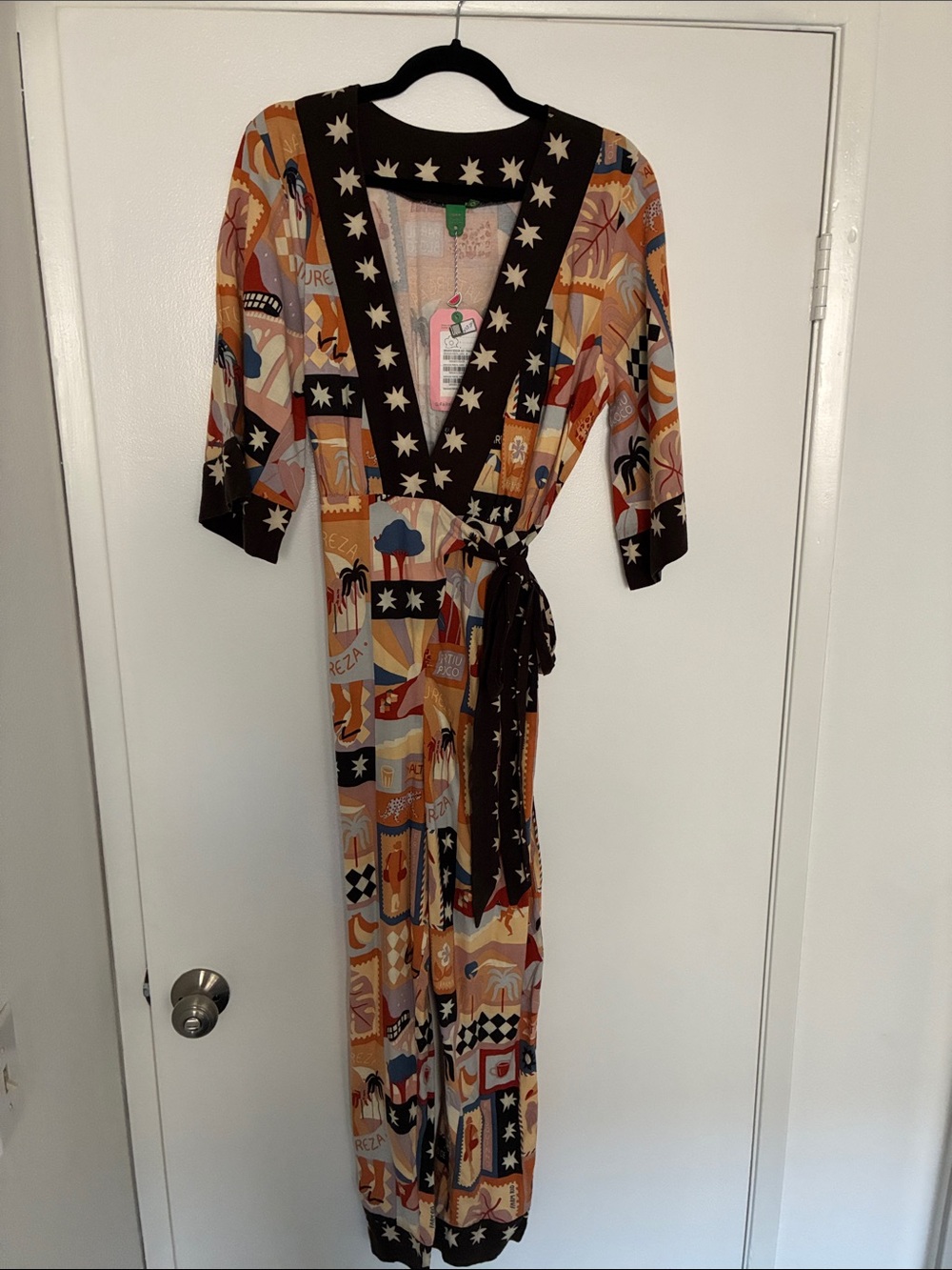 Farm Rio, NWT Printed Wrap Maxi jumpsuit original price $298.80 - Picture 2 of 14
